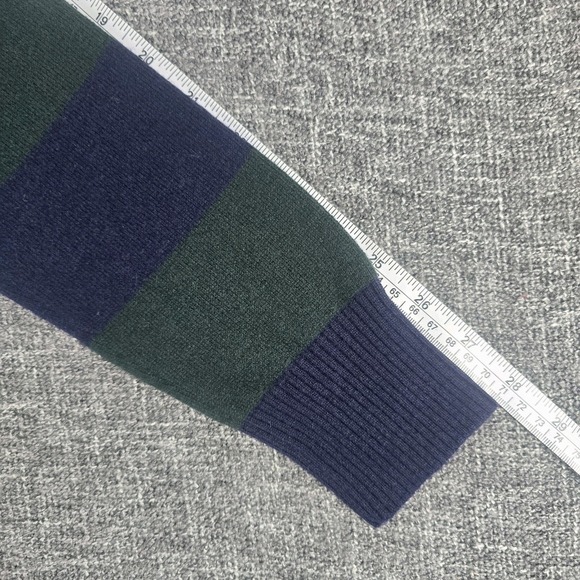 Polo Ralph Lauren Women Striped Sweater Dress Navy Green Long Sleeve Size L - Picture 6 of 6